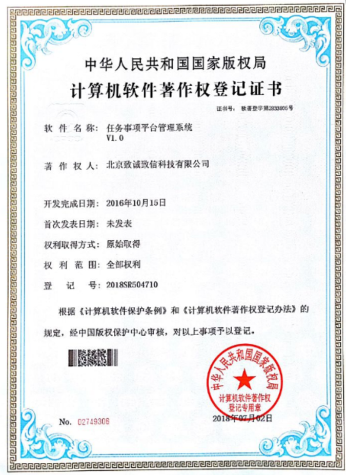 榮譽(yù)證書(shū)-任務(wù)事項(xiàng)管理平臺(tái)